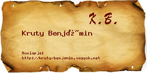 Kruty Benjámin névjegykártya